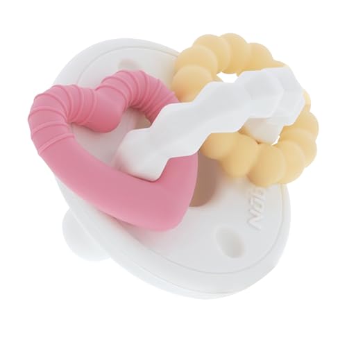 Image of Nuby Charms Silicone Infant Pacifier and Teether Toy - 2 Pack - 0+ Months - White and Pink