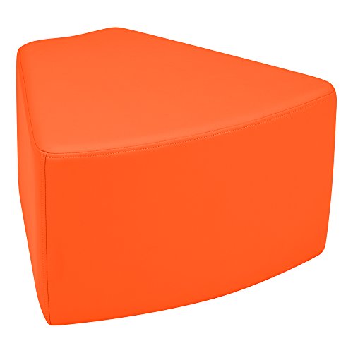 Image of Sprogs 12 inch H Structured Wedge Stool -Flexible Modular Collaborative Soft Seating for Office, Home, Lounge and School Classrooms with Durable Frame -Orange
