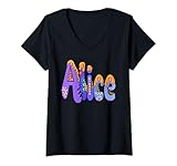 Mujer Alice Niñas y mujeres Nombre personalizado Alice Camiseta Cuello V