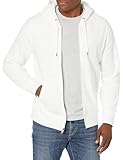 Amazon Essentials Men's Full-Zip Fleece Hoodie (Available in Big & Tall), Bright White, Large