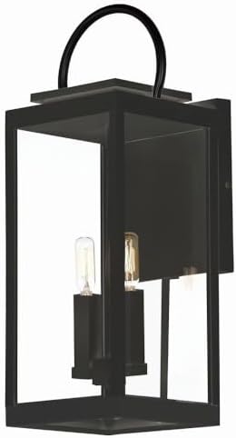 Maxim Lighting 40316CLBK Nassau Vivex - 2 Light Outdoor Wall Lantern-21.25 Inches Tall and 7.5 Inches Wide, Finish Color: Black