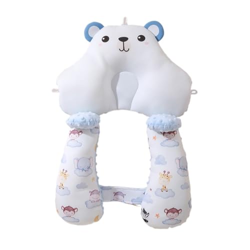 YAKINO ベビー スージングピロー 扁平頭矯正 快適な睡眠 通気性良好 頭位調整 3D通気性メッシュ素材 漫画 U字型枕 新生児0-6ヶ月〜1歳児用 (C)