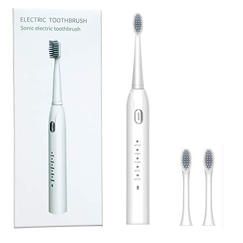 Sonic Electric Tooth Brush S802, Rechargeable, 2 mins Built-in Timer, 5 Modes, 2 Brush Heads, USB Fast Charging, Waterproof. Long time Standby, Dentists Recommend