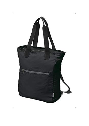 MOTTERU Multifunctional 2-way bag (tote bag/backpack), Foldable & Reusable, Black color, For Unisex Adult/Children, Work/Beach/Lunch/Travel/Grocery Shopping. Machine Washable. Japanese products