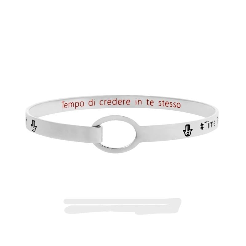 Bracelet rigide Marlù 18BR066 en acier argenté chic pour femme