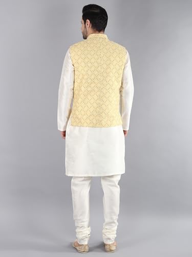 Image of Uri and MacKenzie Men's Silk Blend Kurta Pajama with Designer Ethnic Nehru Jacket /Modi Jacket