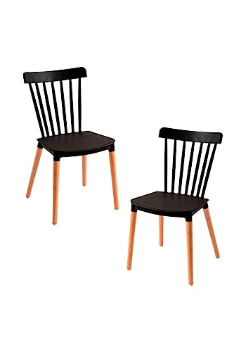 Sillas Comedor Negras Pack 2 Marca Regalos Miguel