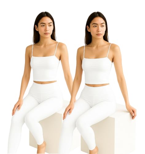 Image of Women's Seamless Long Crop Top Combo | Lightly Padded Smooth Stretchable Camisole Bra for Daily Comfort & Support | Pack of 2