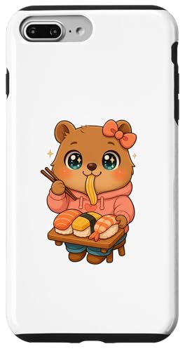ハッピークオッカ 寿司盛り合わせ ? かわいいにぎりトレイアート スマホケース iPhone 7 Plus/8 Plus 用