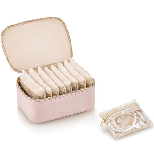 Vlando Graduation Gifts, Jewelry Box with 8 Velvet Jewelry Bags Travel Jewelry Case for Women Girls Jewelry Organizer Necklace Rings Earrings Bags Gif