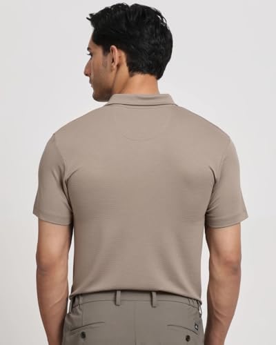 Image of MUFTI White Solid Polo T-Shirt