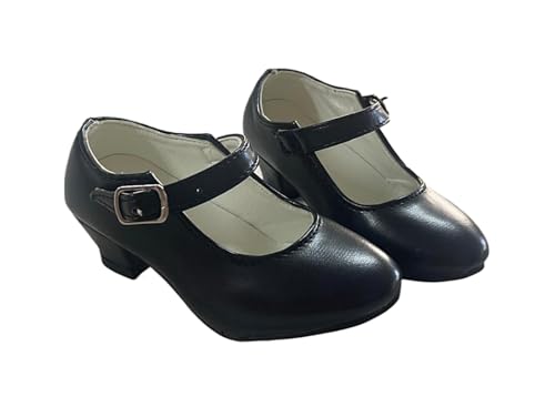 AMARU SANCHESU Chaussures de danse flamenco ou sévillane. Taille enfant et adulte, Noir , 35 EU