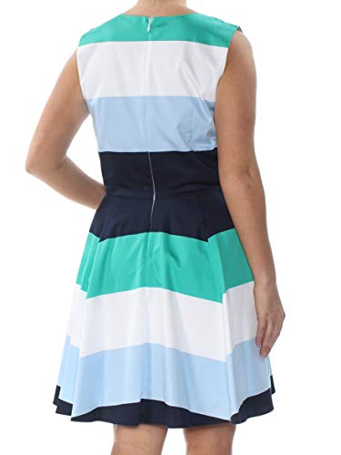 Maison Jules Womens Colorblocked Fit & Flare A-line Dress, Blue, 122
