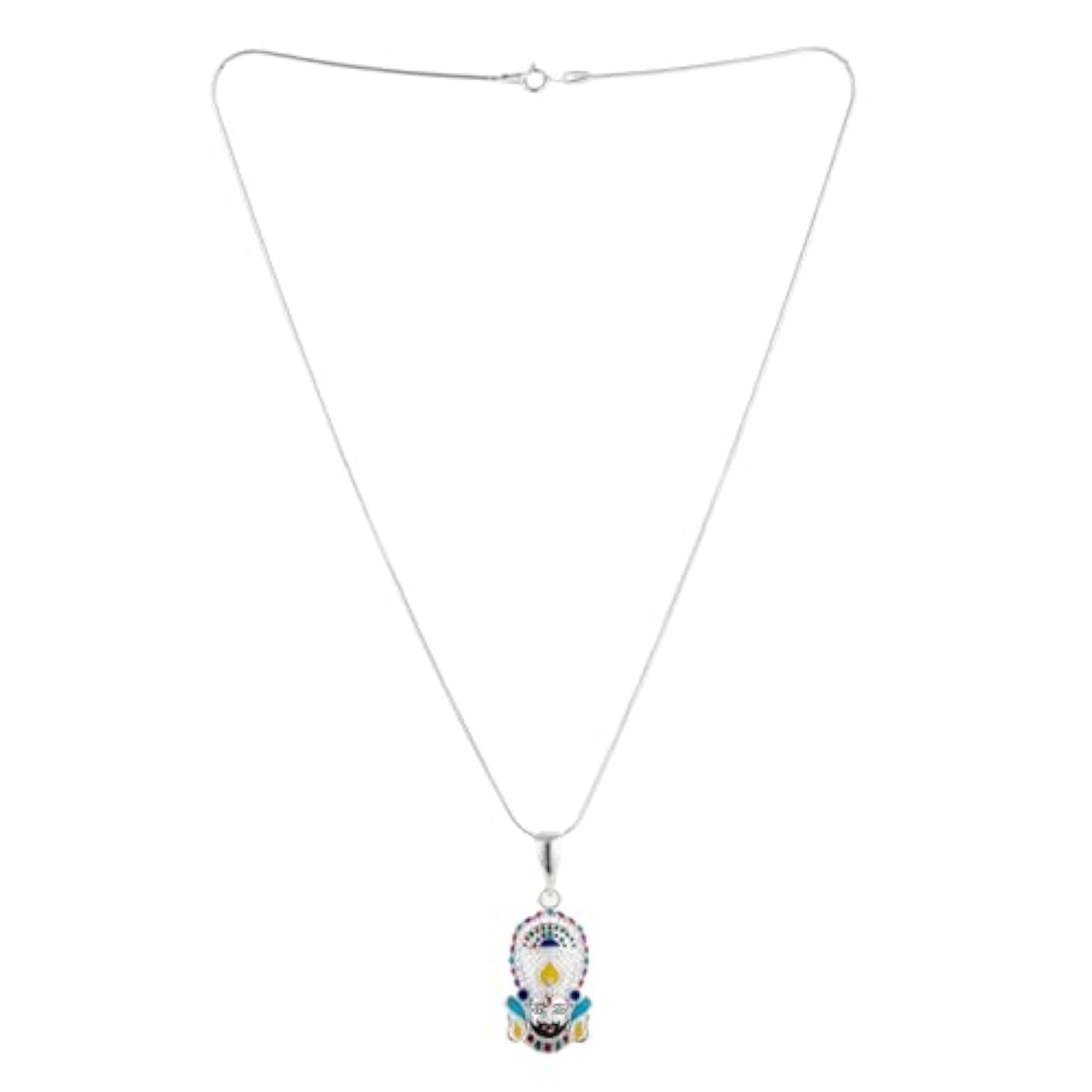 925 Silver Khatu Shyam Pendant with Chain, Gift for All