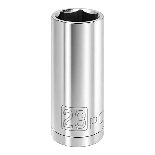 Image of Powerbuilt 1 /2 Inch Drive x 23mm Metric Deep Socket, 6 Point, Chrome-Vanadium made, Size Marking - 640838