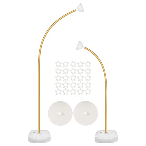 Conjunto de de globo dorado - Marco de plasticidad, soporte de tubo de aluminio flexible | Decoración de decoración de globos telle, base de columna de fiesta ajustable, pantalla corporativa de L