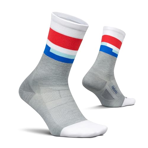 Feetures Elite Ultra Light Cushion Mini Crew Sock - Sport Sock with Targeted Compression - (1 Pair)