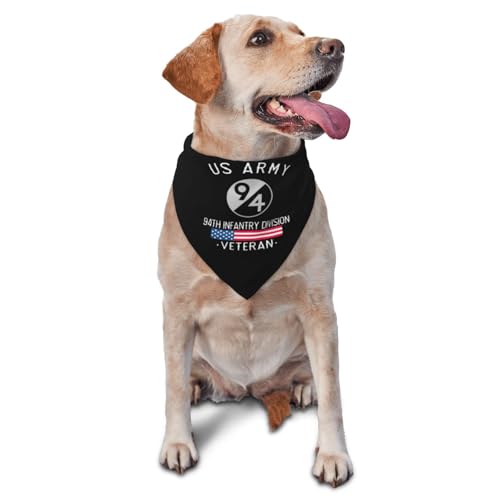 US Army 94th Infantry Division Veteran Dog Scarf Pet Bandana Cat Pet Bibs