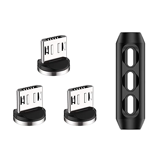 P-TECHUK A18 Super Fast Charging Magnetic Micro USB Tips, Connectors (3 x Micro Usb Tips) NO Cable, Silver