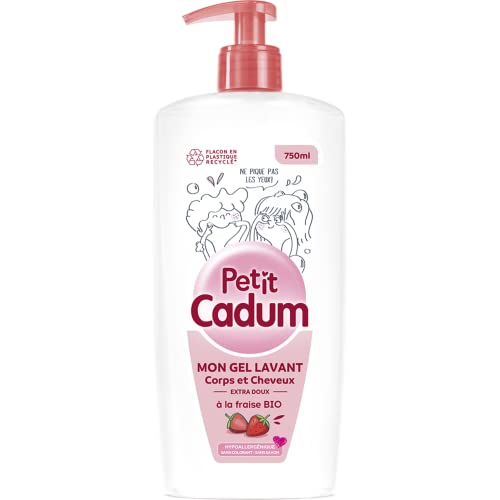 Petit Cadum Gel Lavant Corps et Cheveux Ultra Doux Extrait de Fraise Bio