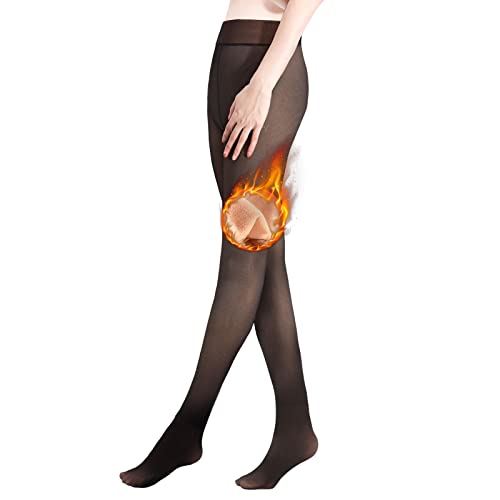 LEBEXY Strumpfhosen Damen Plüschstrümpfe Wärmende | Thermo Fleece Pantyhose Tights Beine Abnehmen | Feinstrumpfhose Durchscheinend Warme Leggings Thermostrumpfhosen Frauen Winter, 300g für -5~10℃ Cover