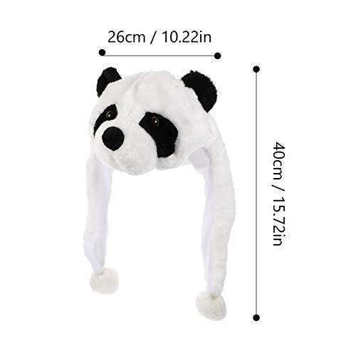 Amosfun Chapéu de Panda de Pelúcia Peles Artificiais Boné de Animal Novidade Inverno Quente Cachecol