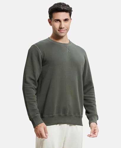 Image of Jockey US92 Men Super Combed Cotton Rich Fleece Sweatshirt with StayWarm Technology