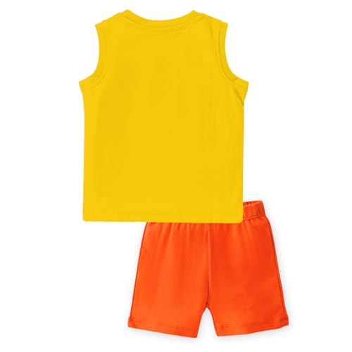 Image of TS LAVI TAVI Baby Cotton Clothing Set | Sleeveless T-Shirt & Shorts Combo | Summer Wear for Boys & Girls | Soft Breathable Fabric | Multicolor Pack of 3
