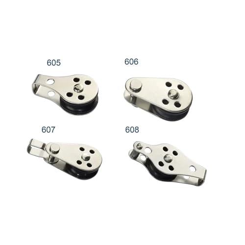 316 Seilzugblock aus Edelstahl mit Nylon-Scheibe, 25 mm Zurröse für 28 mm Seil, ideal für Marine- und Außenbereich (1 Stück)