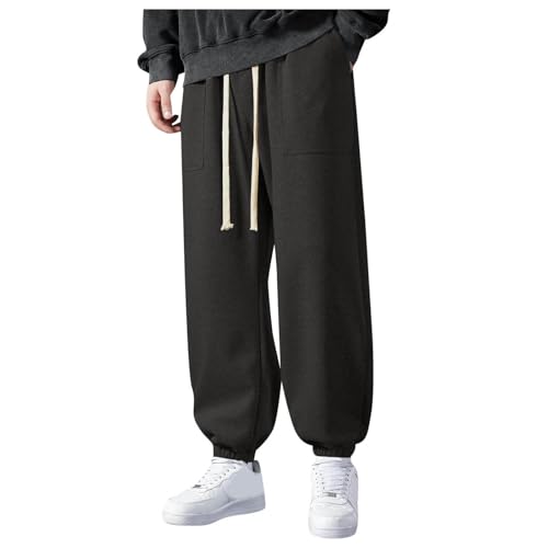 ジョガーパンツ メンズ 綿 スウェットパンツ ロング丈 無地 シンプル ジャージ 下 厚手 裏起毛 暖かい 冬服 ワイド 大きいサイズ カジュアル スラックス 柔らかい ストレッチ 快適 ズボン 調整紐 ポケット付き 着やすい スポーツ 筋トレ 通勤 通学