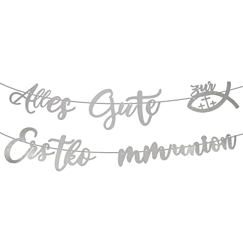 Kommunion Dekoration Alles Gute zur Erstkommunio Deko Taufe Konfirmation Girlande Banner Hängedeko Cover
