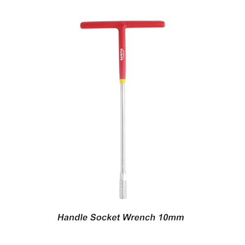 Image of PERF T-Handle Socket Wrench | Selected Alloy Steel Handle | CRV Socket | Chrome Plated Finish | Heat Treated | Dipped Insulated Grip (10mm)