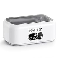 HAUTIK Ultraschallreinigungsgerät 49000Hz, Brillenreinigungsgerät 700ml Ultrasonic Cleaner, Ultraschallreiniger mit 3 Zeitfunktionen und Digitalanzeige, für Brillen, Schmuck, Uhren