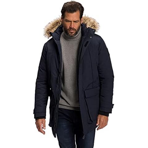 JP 1880 Herren große Größen Übergrößen Menswear L-8XL Parka, Kapuze, Abnehmbarer Webpelz, Zipper Cover