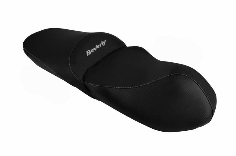 Housse de selle scooter Piaggio Beverly 250 2004-2008 noir revêtement de rechange logo gris