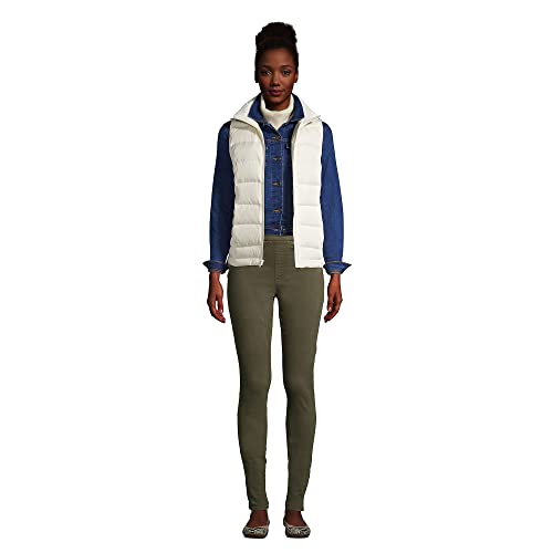Lands' End Womens Puffer Down Vest Ivory Regular Medium #TOP3