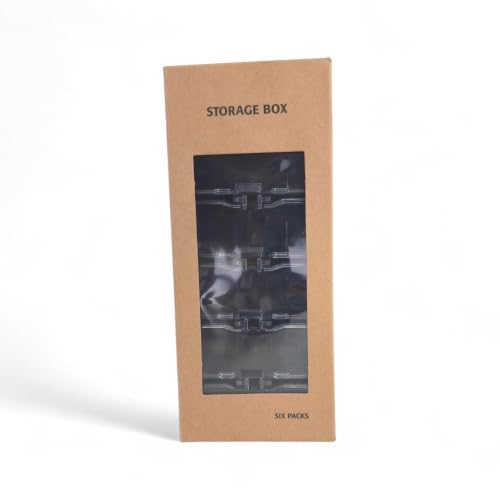 Image of Mayatra's Diecast Car Storage Display Box, 6 Compartments, Clear with Kraft Box