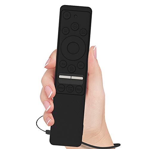 Image of Oboe Sikai Silicone Case Compatible with Samsung BN59-01312A QLED 8K 4K Smart TV Remote Shockproof Full Wrap Protective Remote Cover Skin-Friendly Anti-Slip Anti-Lost with Remote Loop (Black-Black)
