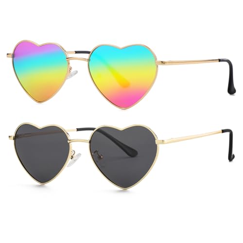 NIDOVIX Polarized Heart Shaped Sunglasses for Women, Vintage Fashion Cute Lovely Sun Glasses Metal Frame UV400 Protection3