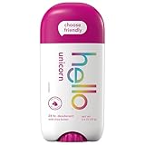 hello Unicorn Deodorant, 24 Hour Odor Protection, No Aluminum + No Baking Soda, Vegan & Parabens Free, 2.6 Oz