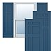 Ekena Millwork TFP001SJ15X068HB True Fit PVC San Juan Capistrano Mission Style Fixed Mount Shutters, (Per Pair-Hardware Not Included), 15"W x 68"H, Sojourn Blue