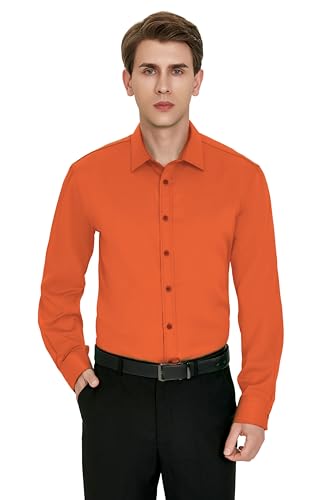 Men's Wrinkle-Free Dress Shirts Long Sleeve Button Down Shirt Regular Fit Casual Wedding Silky Sheen Looking Shirt2