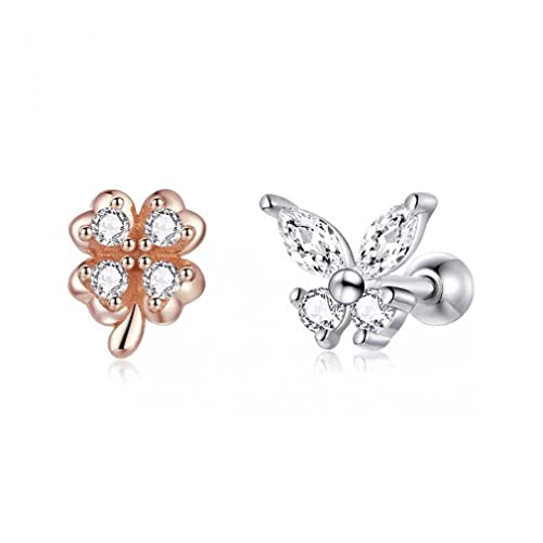 Boucles d'oreilles en papillon argenté en argent 925 pour femmes