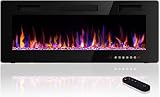 Waleaf 42 inch Ultra-Thin Electric Fireplace Wall Mounted and Recessed,Fireplace Heater with Multico