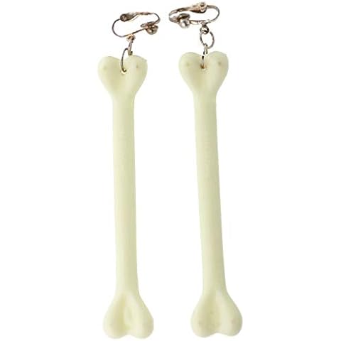 Kottiya Pair of Halloween Skull Bone Earrings for Halloween Party Fancy Dress Accessory White Cover