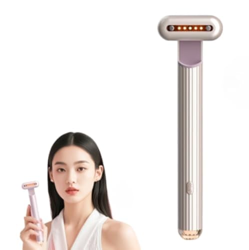 Nuvaskin 2.0 - Réduit Efficacement Les Cernes Et Les Poches Sous Les Yeux,Baguette Magique 4 En 1 Anti-âge Et Anti-rides,Appareil De Soin À Domicile (Jaune doré)