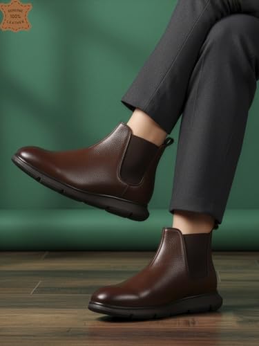 Image of Carlton London Men's Modern Ankle Chelsea Slip-On Boot with Lightweight