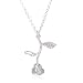 Produktbild Fablcrew. 1 Halskette für Damen, Rosenform, Blumen-Anhänger, ideal für Abendveranstaltungen, Hochzeiten, Valentinstag, Geburtstagsgeschenk