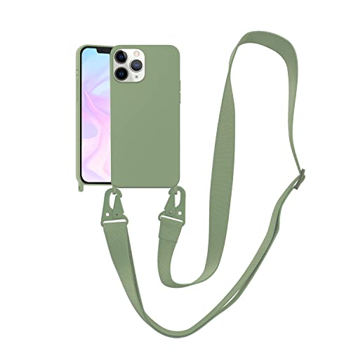 Image of Compatible with iPhone 11 Pro Case with Lanyard Crossbody iPhone Case with Strap Adjustable Shockproof Drop Protection Silicone Phone Cover for iPhone 11 Pro 5.8'' Mint Green