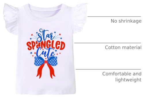 Image of Tkria July 4th Tank Top Girl Toddler 4th of July Shirt Baby Girl American Flag Shirt USA Ruffle Tee Girl Patriotic Outfit